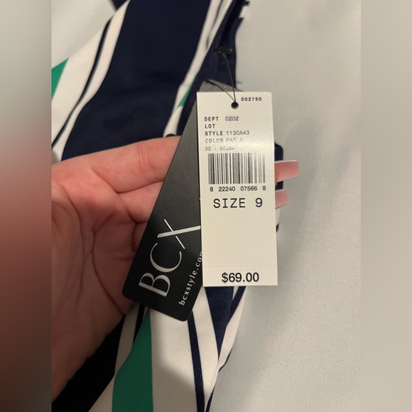 NWT BCX Striped Dress with Belt - Picture 5 of 7